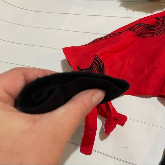 Feratelli Black Red Cyclone Tornado Top Blouse Tunic Women’s Size‎ Large - Picture 4 of 10